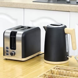 HOMCOM 1.7L Electric Fast Boil Kettle and 2 Slice Toaster Set, Black