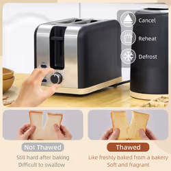 HOMCOM 1.7L Electric Fast Boil Kettle and 2 Slice Toaster Set, Black