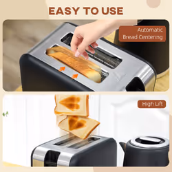 HOMCOM 1.7L Electric Fast Boil Kettle and 2 Slice Toaster Set, Black - Additional view 5