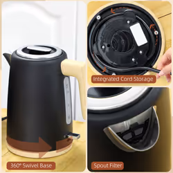 HOMCOM 1.7L Electric Fast Boil Kettle and 2 Slice Toaster Set, Black - Additional view 6