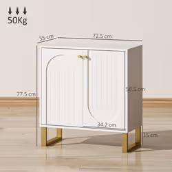 HOMCOM Sideboard with Adjustable Shelves & Doors for Living Room, White