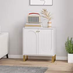 HOMCOM Sideboard with Adjustable Shelves & Doors for Living Room, White - Additional view 8