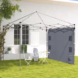 Outsunny Side Panel for 3x3 m Pop Up Gazebos, 1 Pack Sidewall Only, Grey
