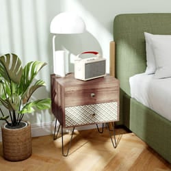 HOMCOM 2-Drawer Nightstand, Sofa Bedside Table for Living Room, Bedroom