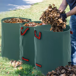 Outsunny Garden Waste Bags, 300L x 3 Heavy Duty Garden Sacks, Green