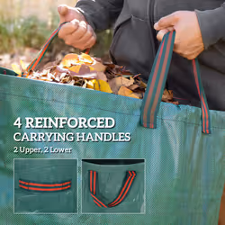 Outsunny Garden Waste Bags, 300L x 3 Heavy Duty Garden Sacks, Green