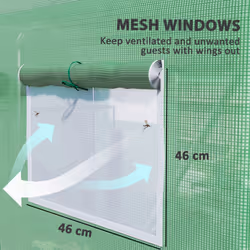 Outsunny Polytunnel Greenhouse with 3 Roll-up Doors, 3 x 2 x 2m, Green