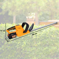 Outsunny Cordless Hedge Trimmer with Brushless Motor, Orange