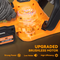 Outsunny Cordless Hedge Trimmer with Brushless Motor, Orange