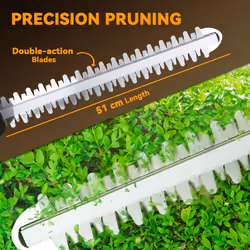 Outsunny Cordless Hedge Trimmer with Brushless Motor, Orange - Additional view 5