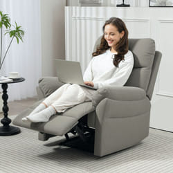 HOMCOM Recliner Armchair, Reclining Chair with Adjustable Leg Rest Grey