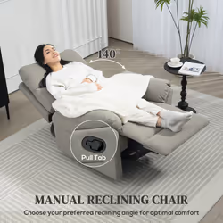 HOMCOM Recliner Armchair, Reclining Chair with Adjustable Leg Rest Grey