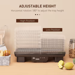 HOMCOM 6 Tray Food Dehydrator, Food Dryer Machine for Fruit Meat Vegetable