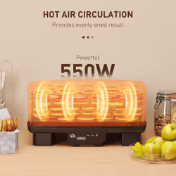 HOMCOM 6 Tray Food Dehydrator, Food Dryer Machine for Fruit Meat Vegetable