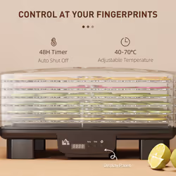 HOMCOM 6 Tray Food Dehydrator, Food Dryer Machine for Fruit Meat Vegetable - Additional view 7