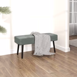 HOMCOM End of Bed Bench w/ Thick Padding and Steel Legs for Entryway, Green - Additional view 5