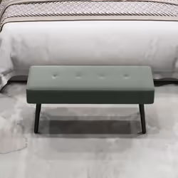 HOMCOM End of Bed Bench w/ Thick Padding and Steel Legs for Entryway, Green - Additional view 6