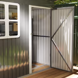 Outsunny 7 x 4ft Galvanised Steel Garden Shed with Foundation Kit, Grey - Additional view 7