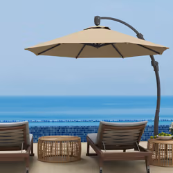 Outsunny 3(m) Garden Cantilever Parasol with Crank Aluminium Frame - Yellow