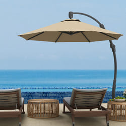 Outsunny 3(m) Garden Cantilever Parasol with Crank Aluminium Frame - Yellow