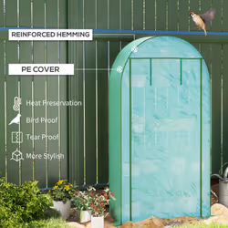 Outsunny 4 Tier Mini Greenhouse with Reinforced PE Cover, Green
