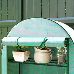 Outsunny 4 Tier Mini Greenhouse with Reinforced PE Cover, Green - Additional view 6