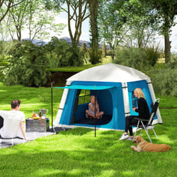 Outsunny Inflatable Camping Tent, Easy Setup 2 Man Tent - Blue