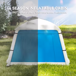 Outsunny Inflatable Camping Tent, Easy Setup 2 Man Tent - Blue
