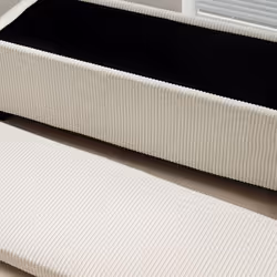HOMCOM Storage Ottoman with Lid, 112cm Bench Chest Box - White - Additional view 5