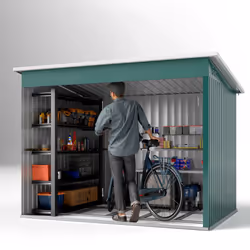 Outsunny 8.5 x 6ft Galvanised Steel Garden Shed with Foundation Kit, Green - Additional view 8