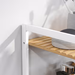 HOMCOM 4-Tier Bamboo Bathroom Shelf with Adjustable Rack, Natural, White - Additional view 6