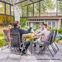 Outsunny 150 x 90cm Garden Dining Table with Parasol Hole, Table Only, Brown - Additional view 7