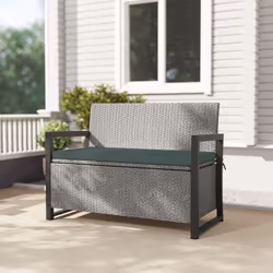 Outsunny Rattan Garden Bench with Storage, Inner Bag, 151.5L Outdoor Bench - Additional view 8