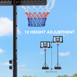 SPORTNOW 2.3-3.05m Basketball Hoop and Stand with Weighted Base and Wheels - Additional view 8
