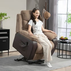 HOMCOM Power Lift Riser and Recliner Chair with Remote Control, Brown