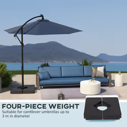 Outsunny Umbrella Weights for Offset Parasols, 64kg Sand/55kg Water Filled
