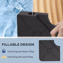 Outsunny Umbrella Weights for Offset Parasols, 64kg Sand/55kg Water Filled