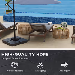 Outsunny Umbrella Weights for Offset Parasols, 64kg Sand/55kg Water Filled - Additional view 4