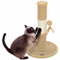 PawHut 47cm Tall Cat Scratching Post for Indoor Cats, with Sisal Rope, Brown - Additional view 8