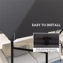 Outsunny 3 x 3(m) Gazebo Canopy Replacement Cover with Drain Holes, Grey