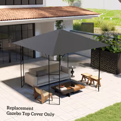 Outsunny 3 x 3(m) Gazebo Canopy Replacement Cover with Drain Holes, Grey - Additional view 5