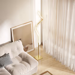 HOMCOM LED Floor Lamp, Standing Lamp with3 Adjustable Brightness Gold Tone - Additional view 5