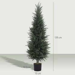 HOMCOM Set of 2 Decorative Artificial Plant, Fake Plants for Home Decor - M