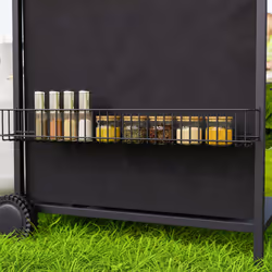 Outsunny 5 Burner Gas Barbecue Grill Portable Gas BBQ Grill with Lid, Black - Additional view 8