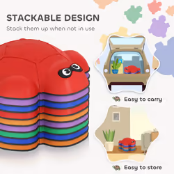 AIYAPLAY 9-Piece Kids Stepping Stones, Turtle-Shaped Stackable River Stone