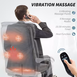 HOMCOM Massage Office Chair, Heated Reclining Desk Chair, Grey