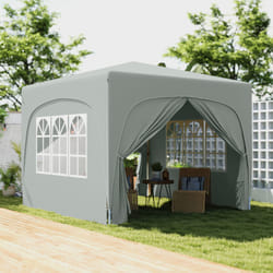 Outsunny 3 x 3(m) UPF50+ Pop Up Gazebo with Sides and Carry Bag, Light Grey