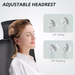 HOMCOM Executive Mesh Office Chair with Headrest, Lumbar Support, Black - Additional view 4