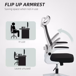 HOMCOM Executive Mesh Office Chair with Headrest, Lumbar Support, Black - Additional view 5
