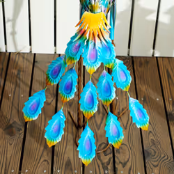 Outsunny Peacock Garden Statue, Metal Garden Gift with Stakes, Multi-Colour - Additional view 6